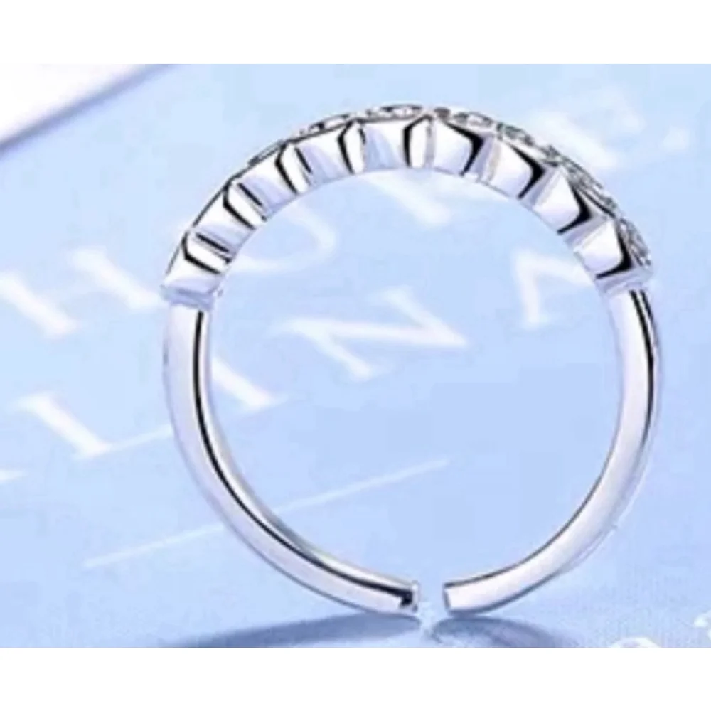 NEW Girls Kids‎ White Gold Plated S925 Adjustable Band Ring